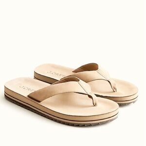 NWT, Light Tan, Leather JCrew Flip Flops, Men’s 8 Women’s 10